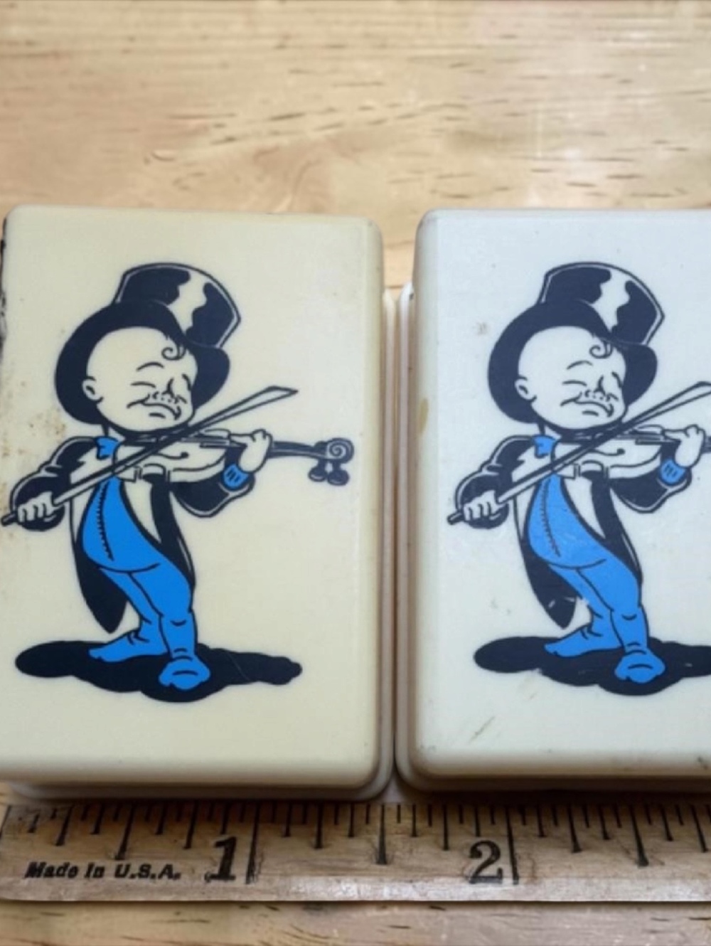 Vintage Violin Player Night Lights Set of 2, Retro Top Hat Gentleman, Kitschy